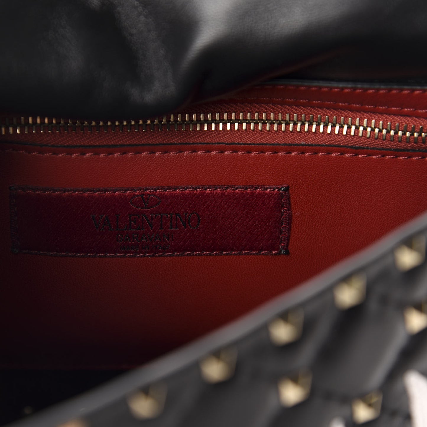 Lambskin Ayers Flames Medium Rockstud Spike Shoulder Bag Black