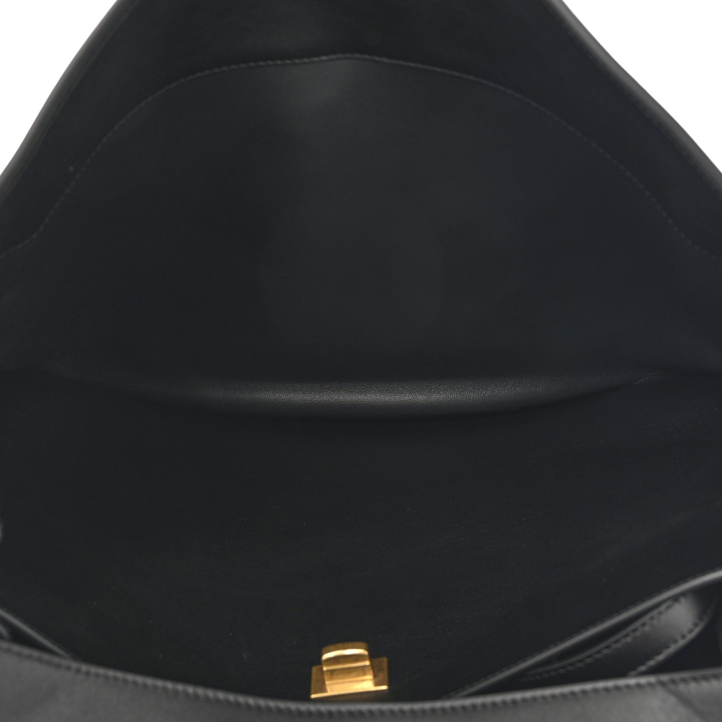 Smooth Calfskin Large Rodeo Top Handle Handbag Black