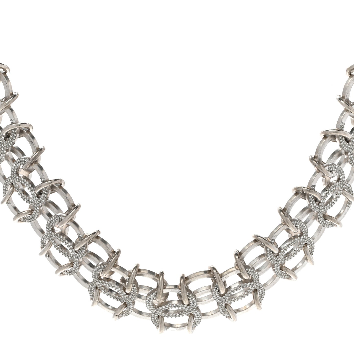 Crystal CC In The Air Choker Necklace Silver