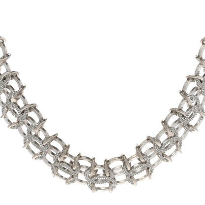 Chanel Crystal CC In The Air Choker Necklace Silver 1 of 7