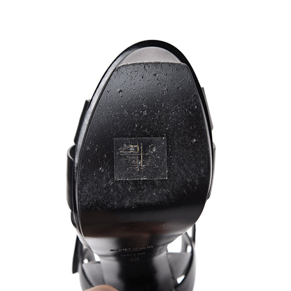 Saint Laurent Calfskin Tribute 105 Platform Sandals 40 Black 9 of 11