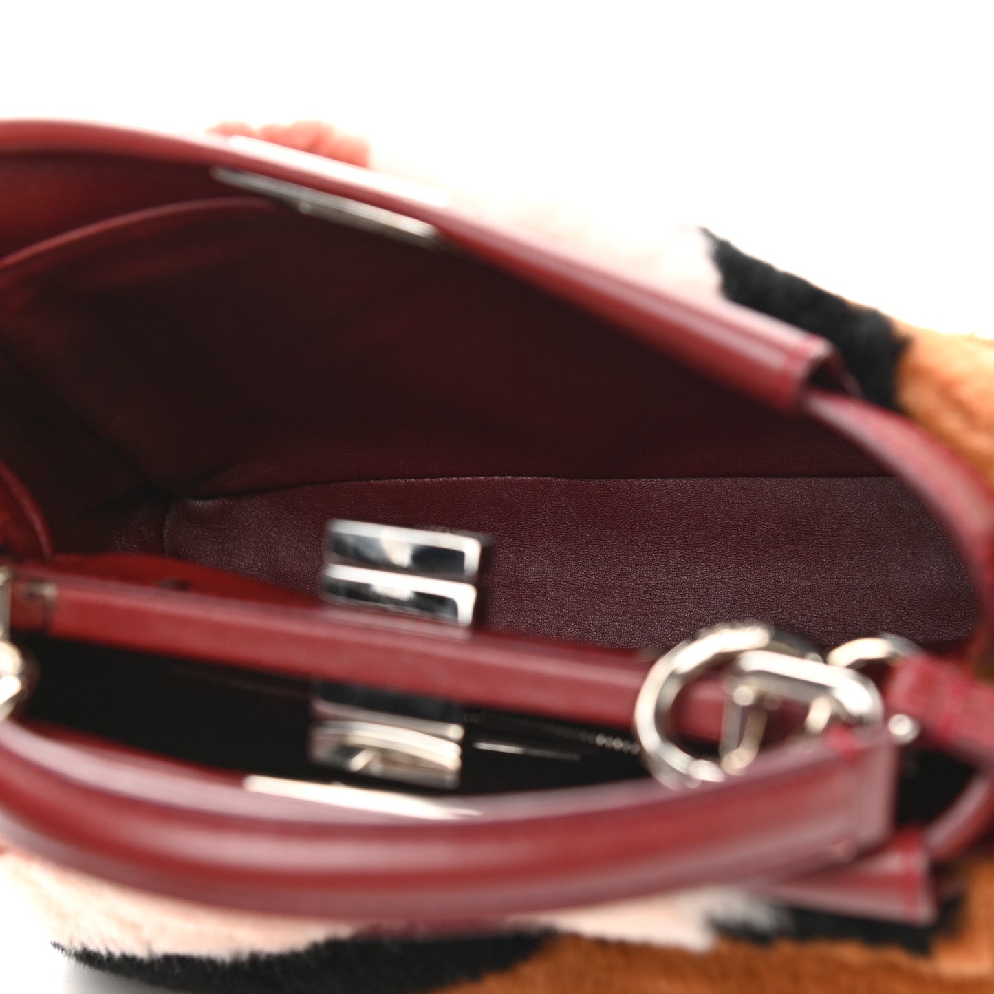 Shearling Nappa Mini Peekaboo Iconic Satchel Multicolor