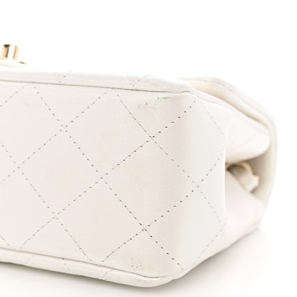 Chanel Iridescent Calfskin Quilted Mini Rectangular Flap White 10 of 11
