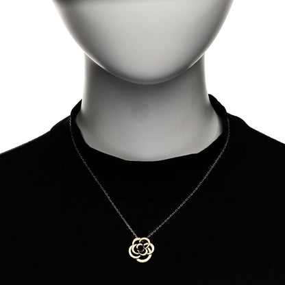 Chanel 18K Yellow Gold Fil de Camelia Pendant Necklace 2 of 5
