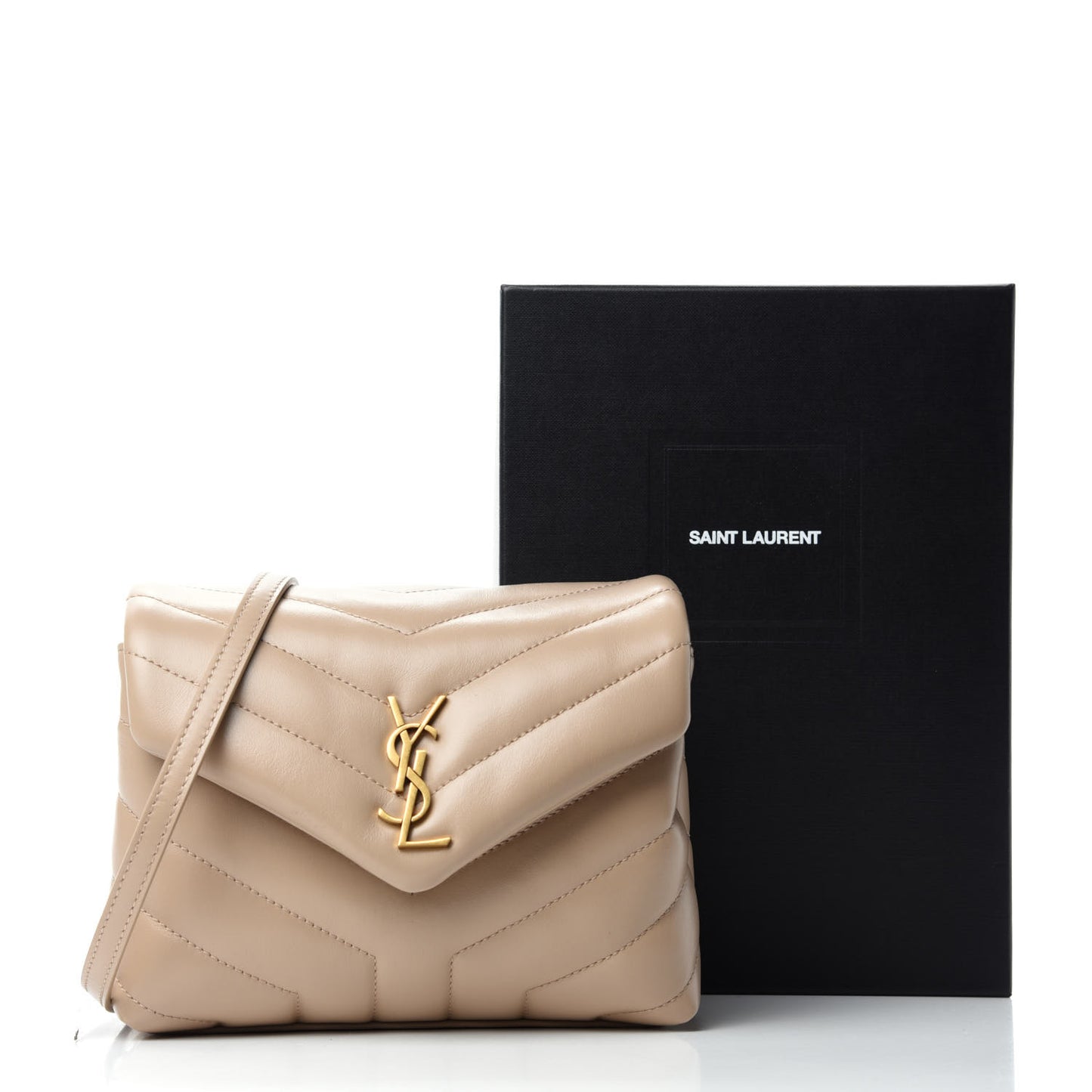 Calfskin Y Quilted Monogram Toy Loulou Crossbody Bag Dark Beige