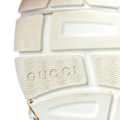 Gucci X SEGA Mesh Calfskin Suede Removable Crystals Womens Flashtrek Sneakers 37.5 Great White 6 of 7