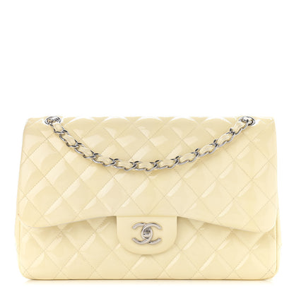 Chanel Patent Quilted Jumbo Double Flap Pearl 1 of 17