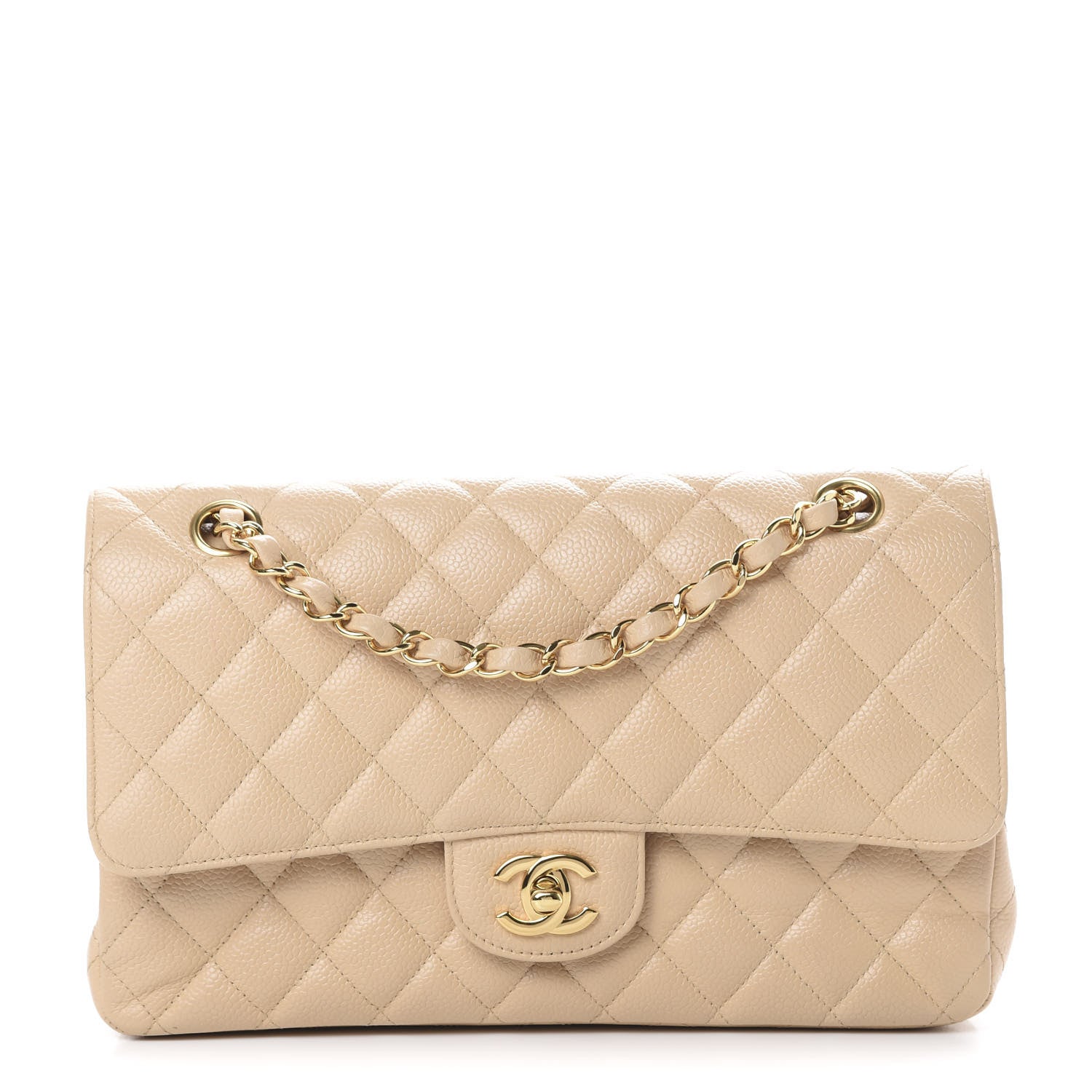 Chanel Caviar Quilted Medium Double Flap Beige Clair 1 of 10