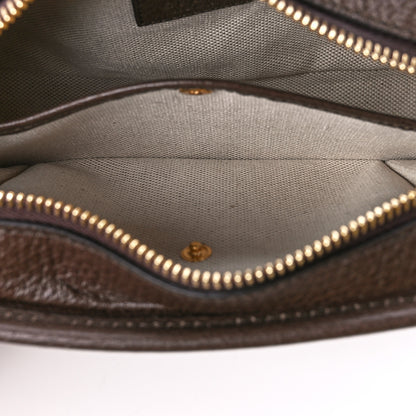 Gucci Monogram Jumbo GG Textured Dollar Calfskin Web Mini Crossbody Bag Camel Ebony New Acero 8 of 12