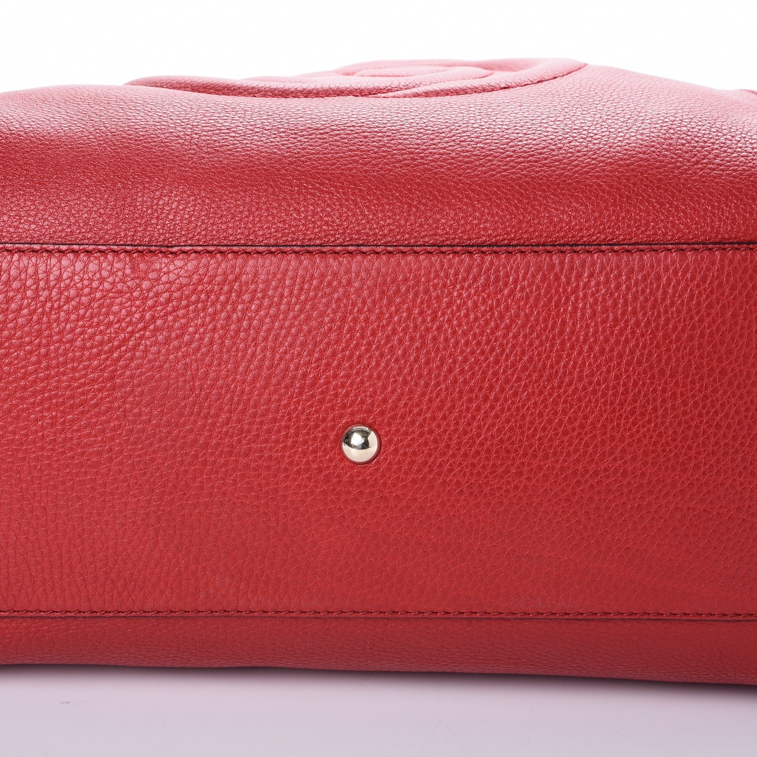 Gucci Pebbled Calfskin Medium Soho Shoulder Bag Red 8 of 9