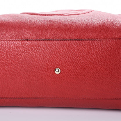 Gucci Pebbled Calfskin Medium Soho Shoulder Bag Red 8 of 9