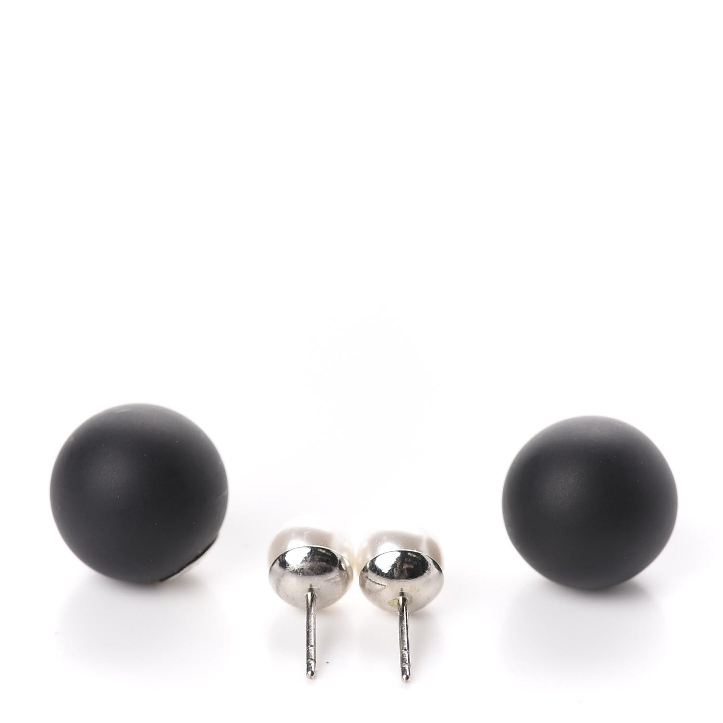 Mise En Dior Tribal Earrings Matte Black Pearl