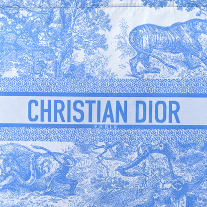 Christian Dior Reverse Technical Fabric Toile De Jouy Diortravel Zipped Pouch Fluorescent Blue 7 of 10