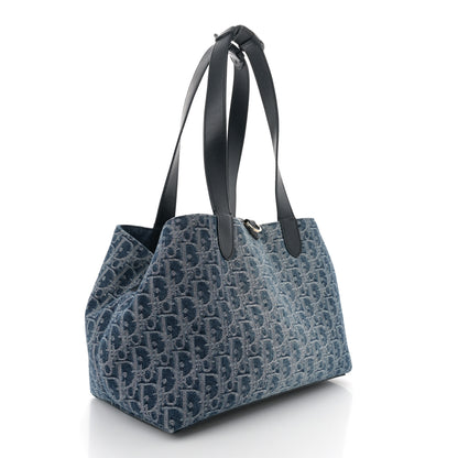 Christian Dior Denim Jacquard Oblique Medium Toujours Blue 4 of 13