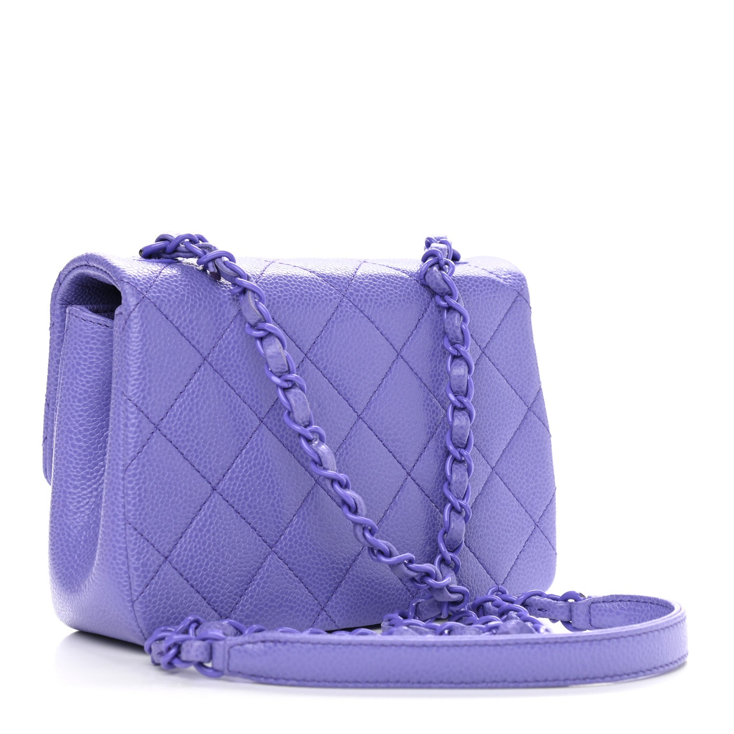 Chanel Caviar Quilted Incognito Mini Square Flap Purple 3 of 9