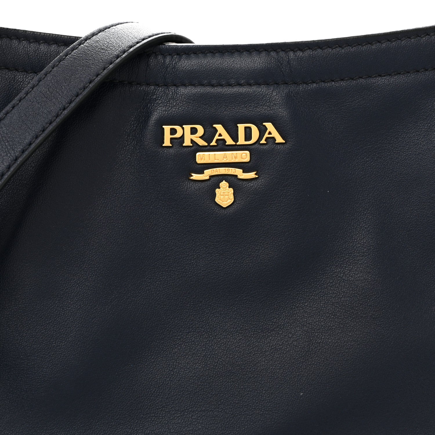 Prada Soft Calf Tote Navy 8 of 12