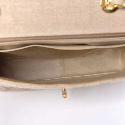 Chanel Toile Jumbo Single Flap Beige 5 of 13