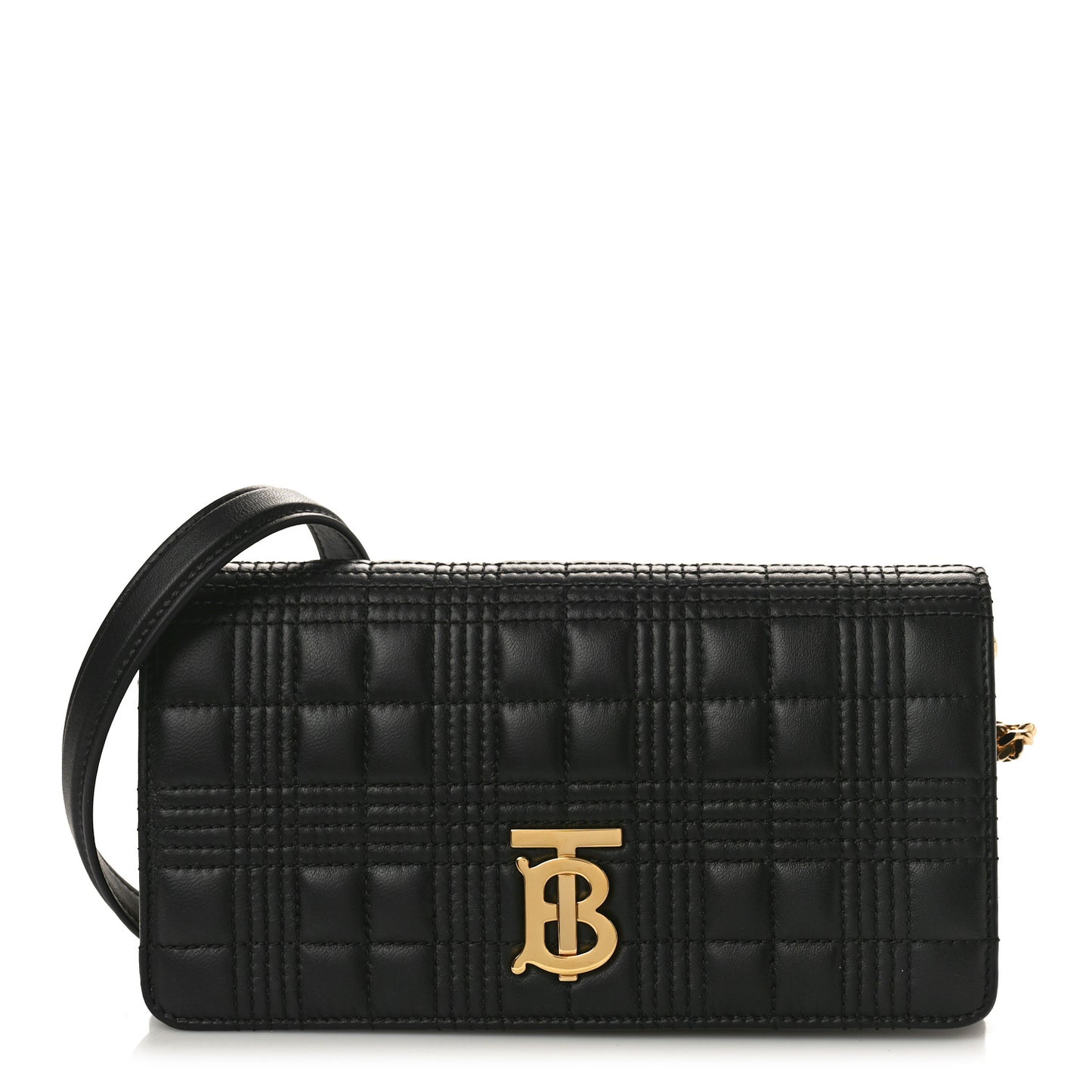 Lambskin Quilted Lola Chain Wallet Black