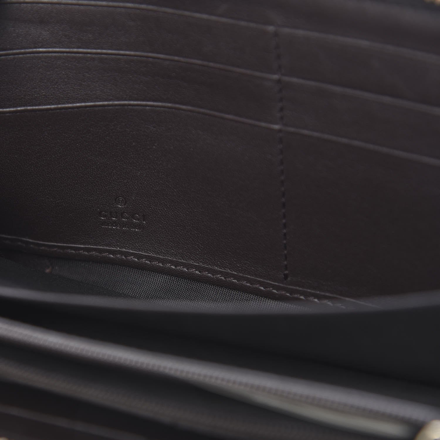 Gucci Monogram Margaux Calfskin Sukey Zip Around Wallet Beige Ebony Cocoa 6 of 13