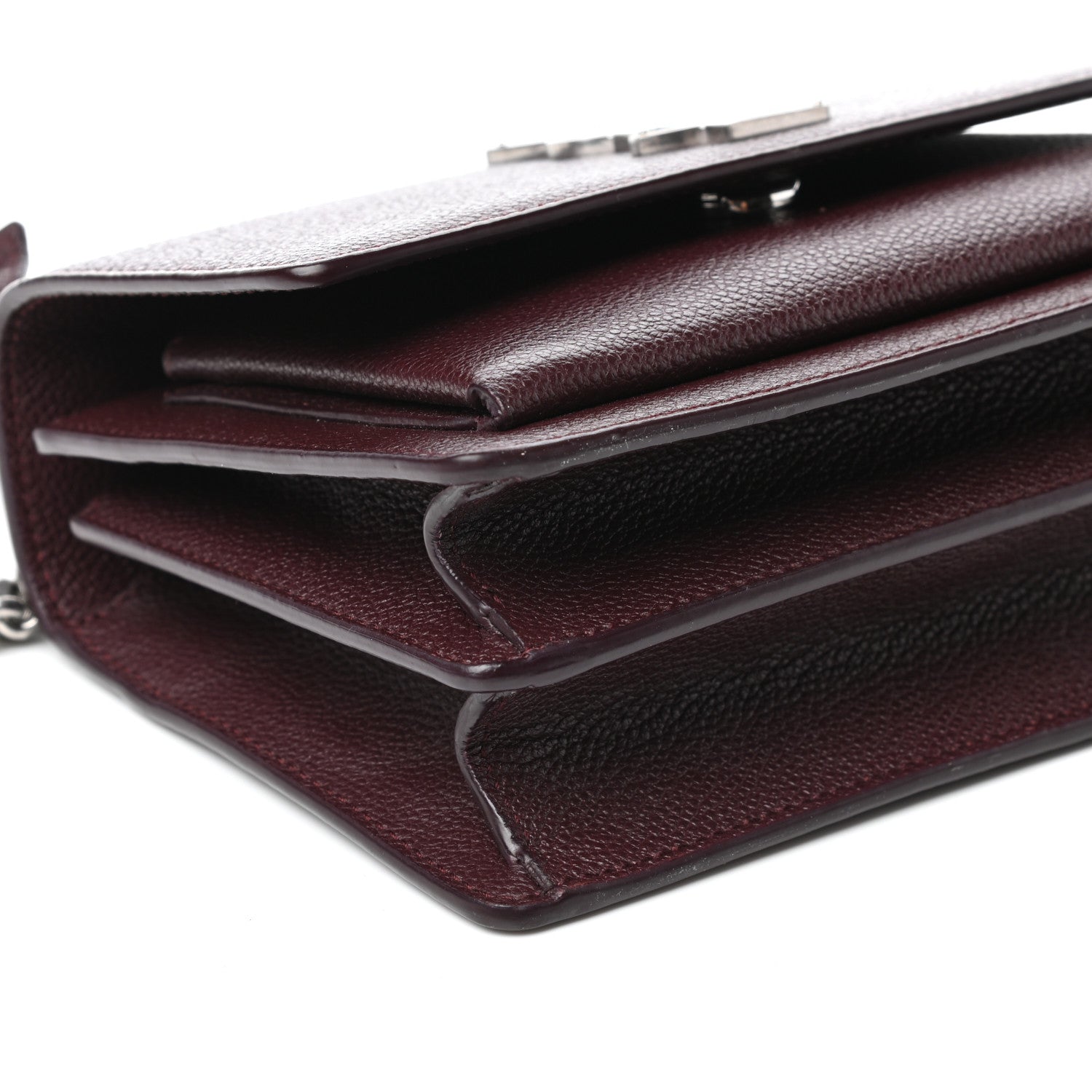 Saint Laurent Grained Calfskin Small Monogram Sunset Amaranto 8 of 9