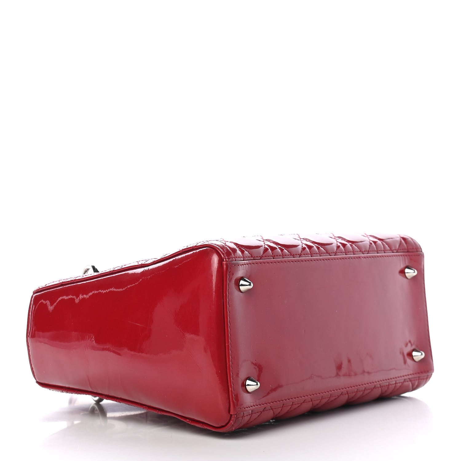 Christian Dior Patent Cannage Medium Lady Dior Red 3 of 9