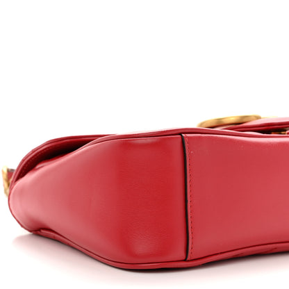 Gucci Calfskin Matelasse Small GG Marmont Shoulder Bag Hibiscus Red 8 of 9
