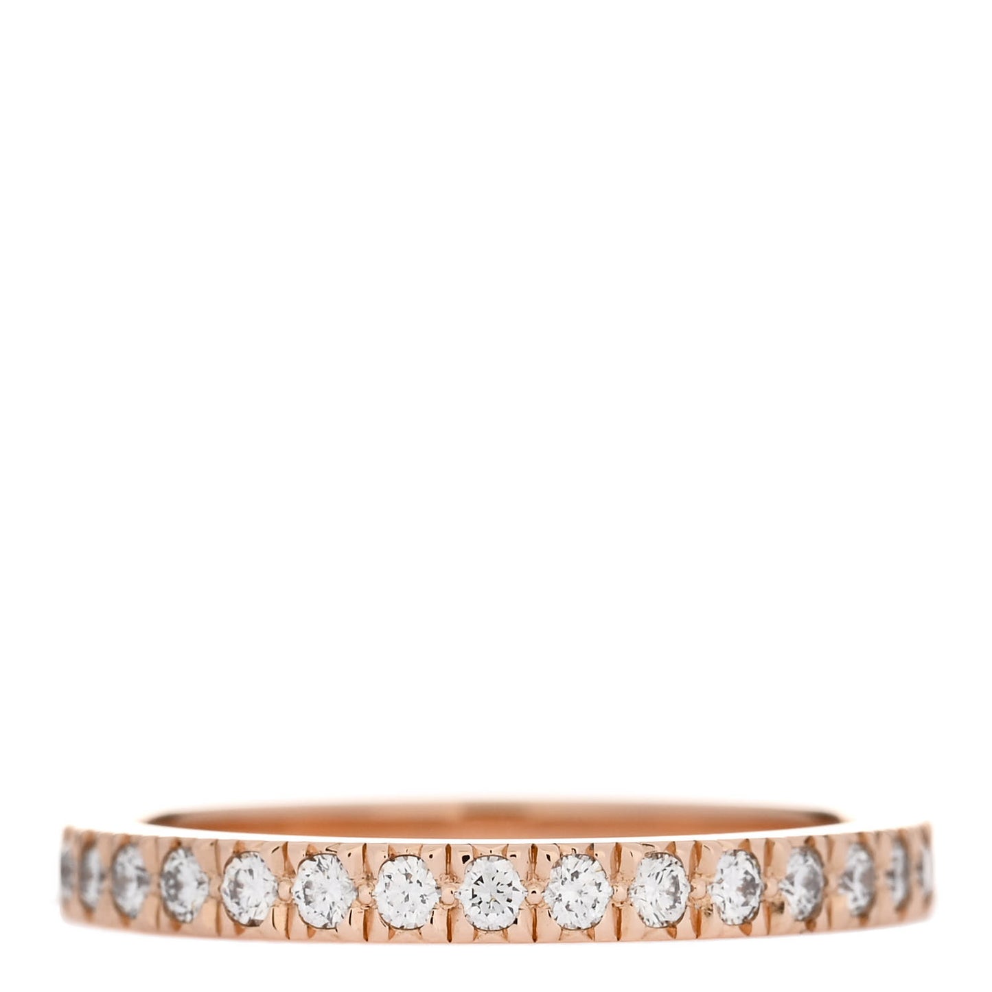 18K Rose Gold Diamond Metro Band Ring 49 4.75