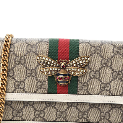 Gucci GG Supreme Monogram Web Queen Margaret Chain Wallet White 8 of 9