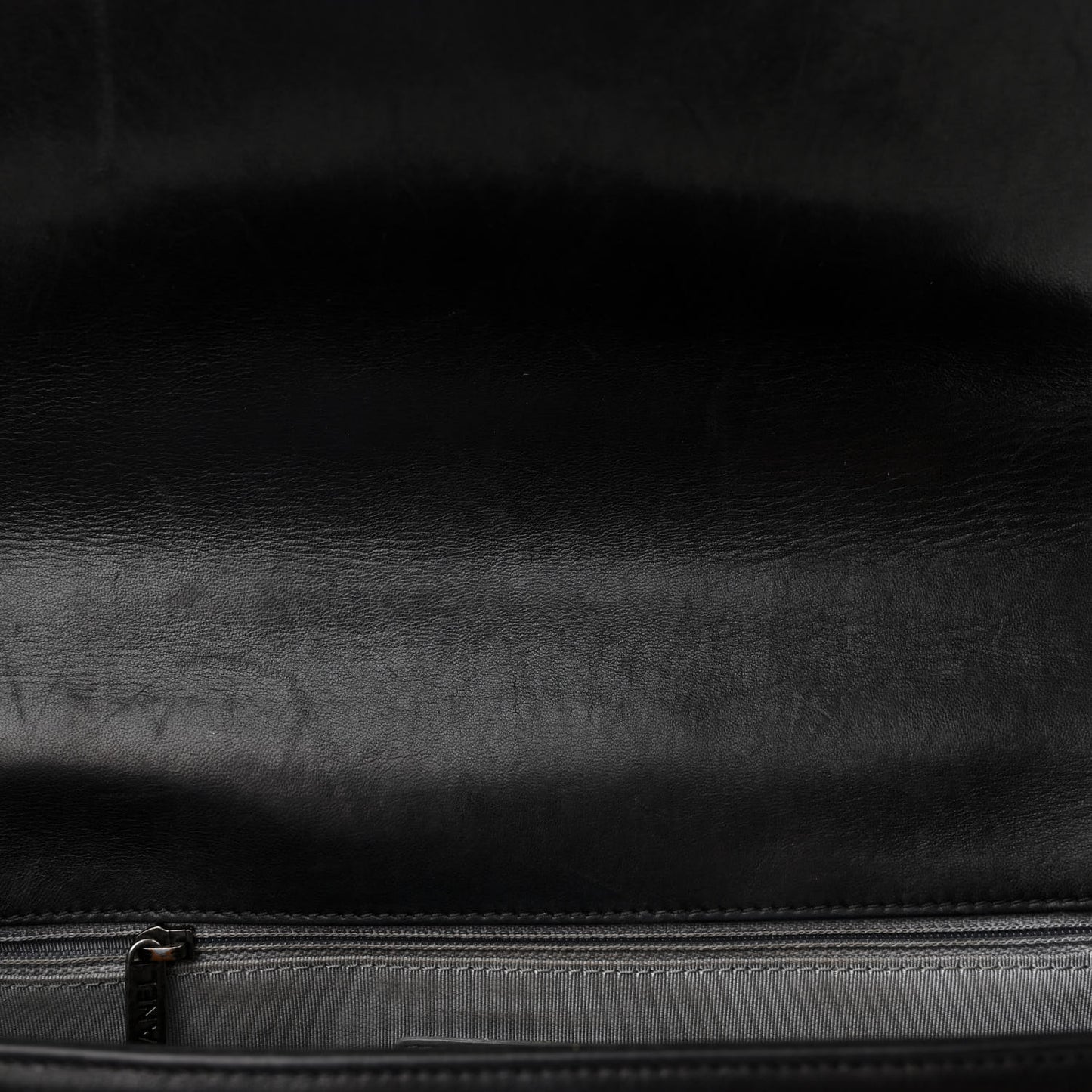 Calfskin Quilted Large Boy Flap Black