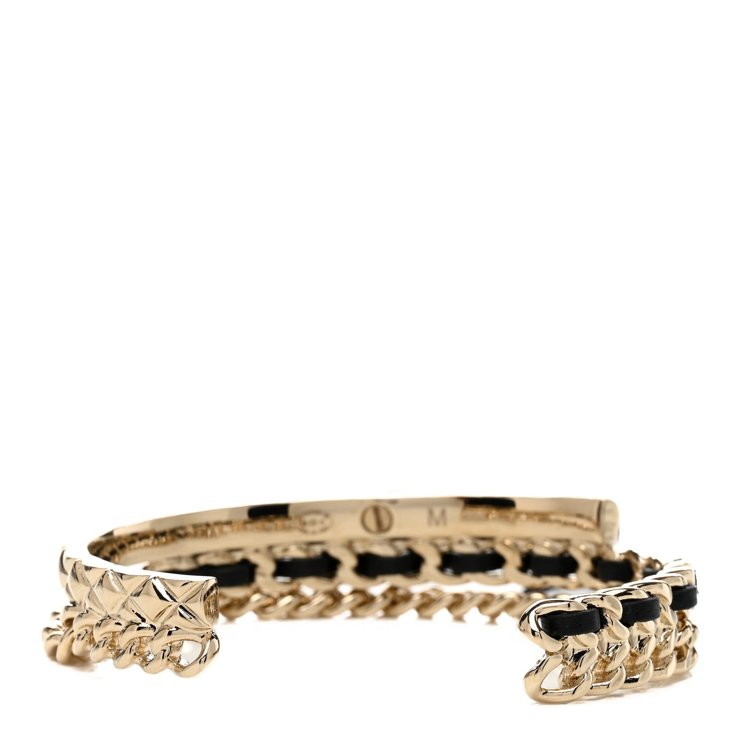 Metal Lambskin CC Turnlock Chain Bracelet