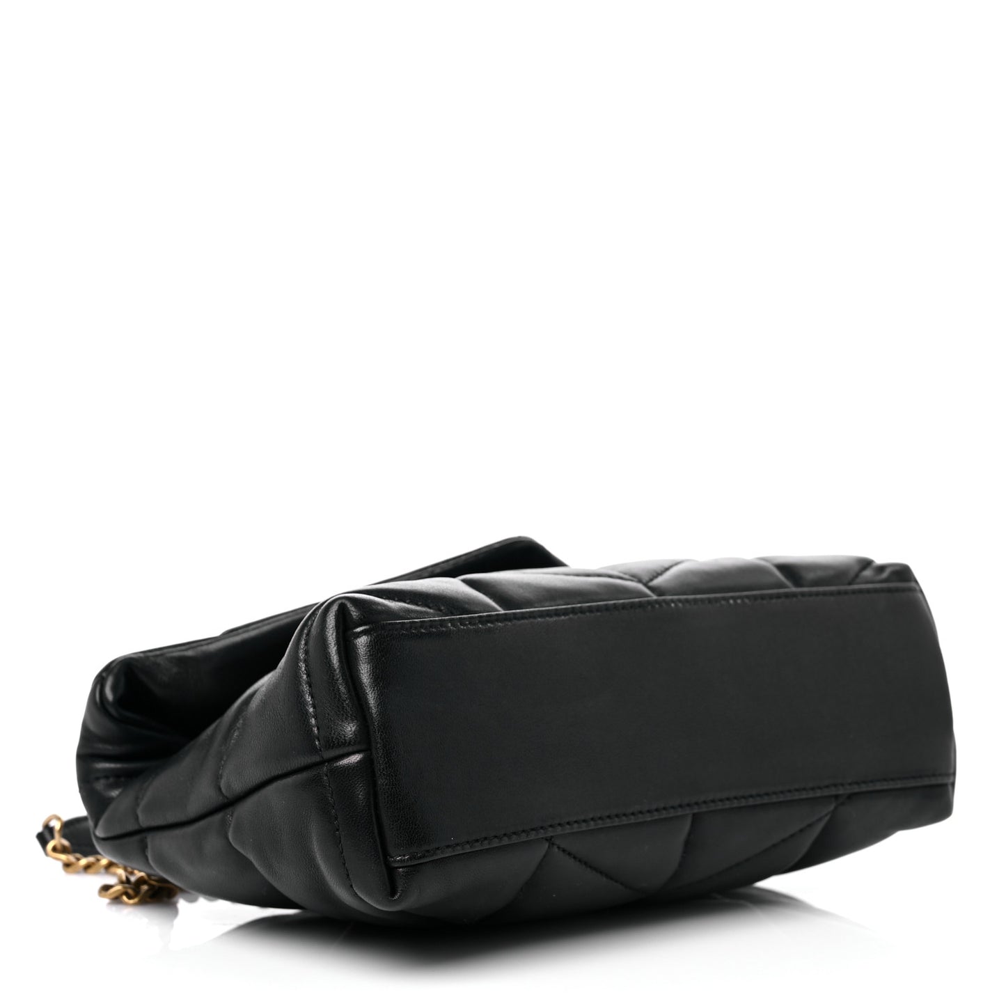 Lambskin Quilted Toy Loulou Puffer Monogram Chain Satchel Black