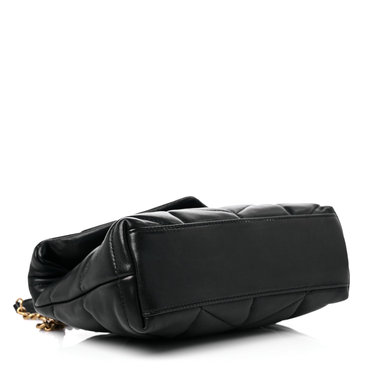 Saint Laurent Lambskin Quilted Toy Loulou Puffer Monogram Chain Satchel Black 4 of 13