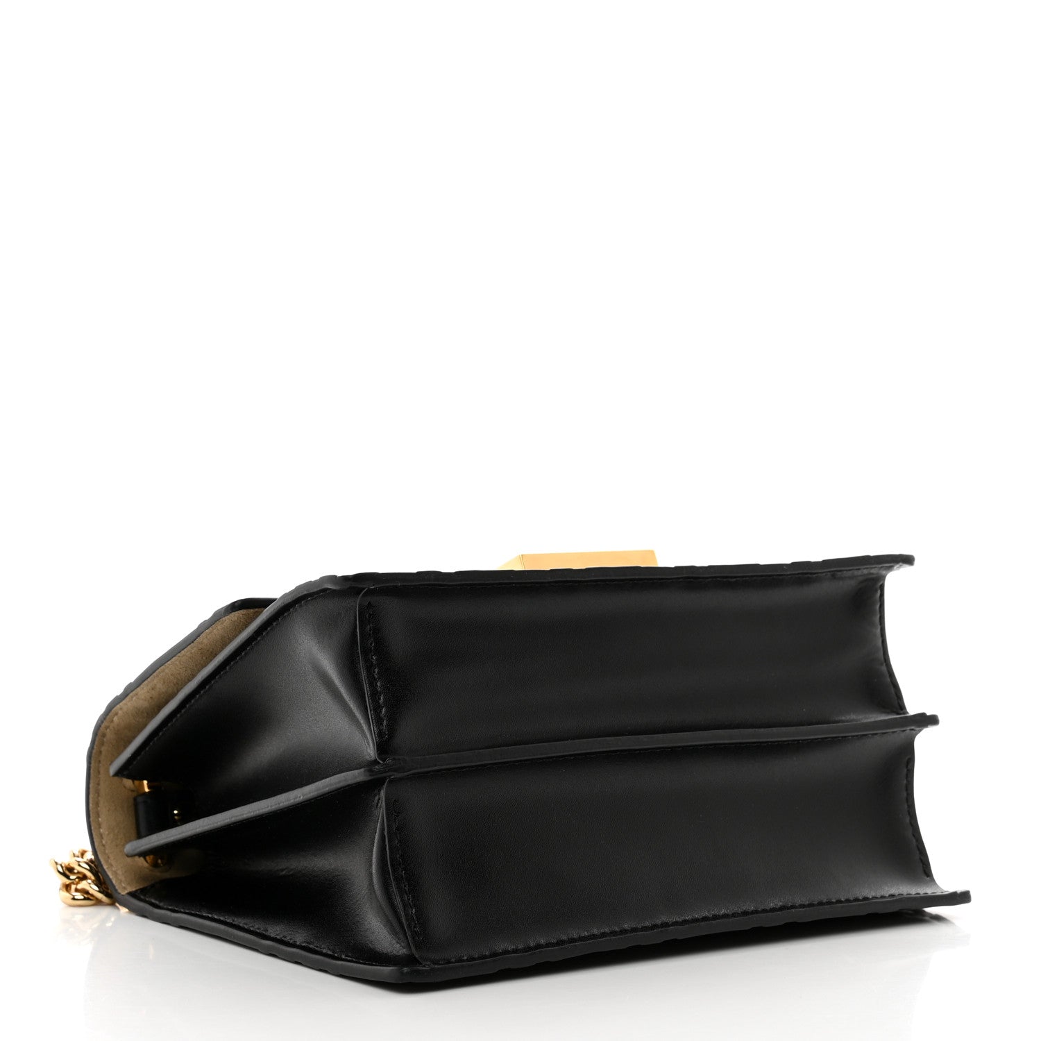 Fendi Vitello Liberty Bi-Color FF 1974 Embossed Small Kan U Shoulder Bag Maya Black 4 of 9