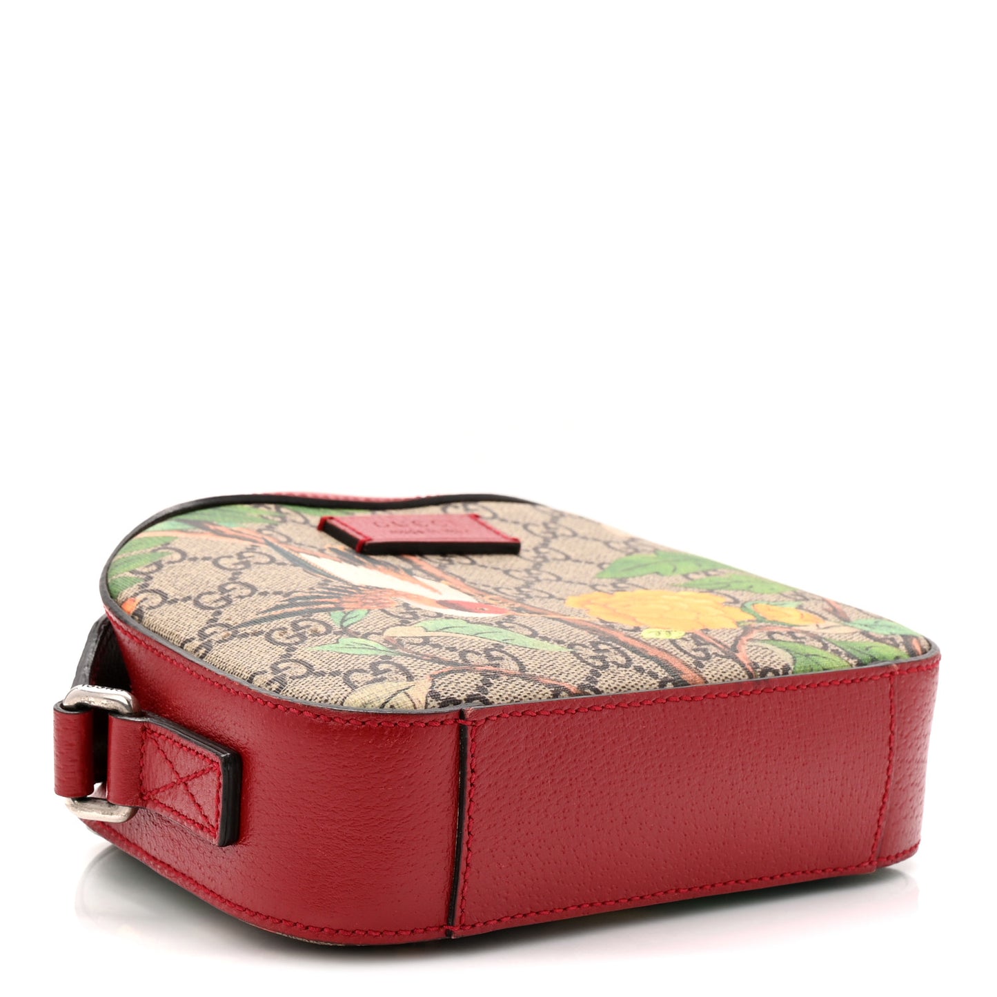 GG Supreme Monogram Tian Web Small Camera Bag Beige Multicolor Red