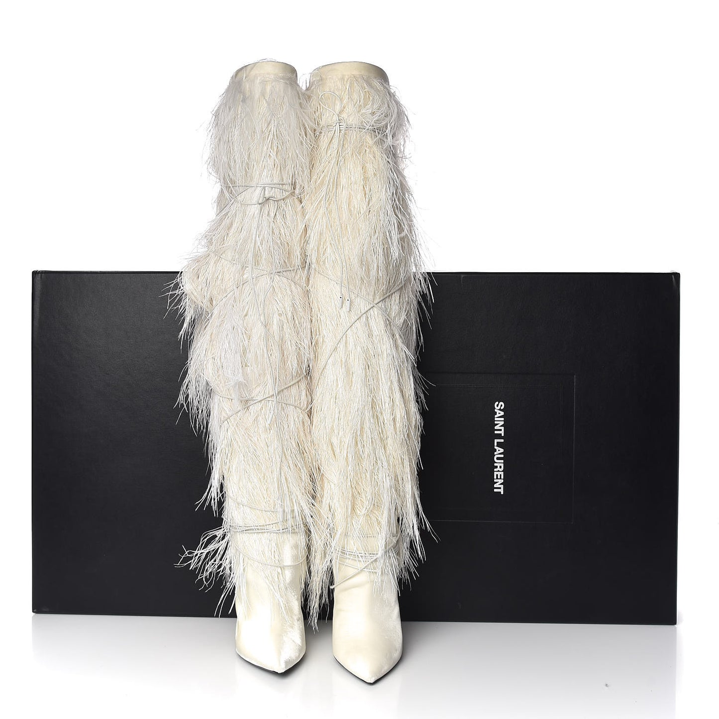 Veluto Master Ostrich Yeti 110 Over The Knee Boots 38 Blanc Optique