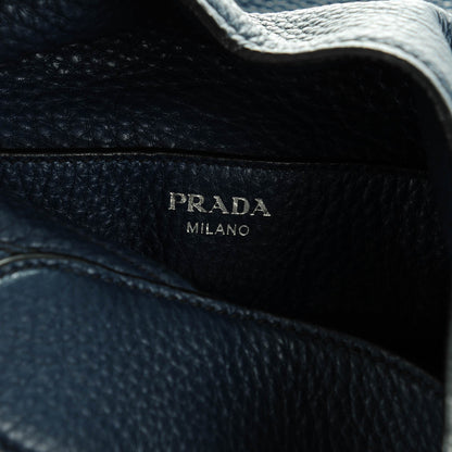 Prada Vitello Daino Medium Pocket Hobo Bag Bleuette 6 of 8