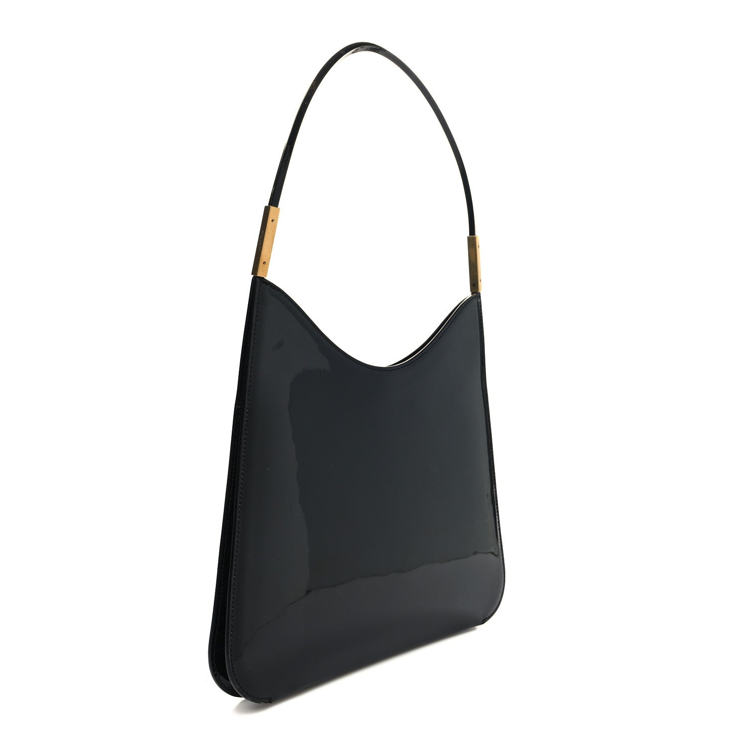 Saint Laurent Patent Calfskin Sadie Shoulder Bag Black 3 of 9