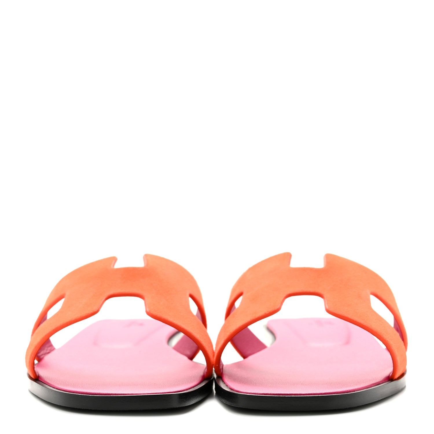 Hermes Suede Goatskin Oran Sandals 39 Orange Synthetique 3 of 10