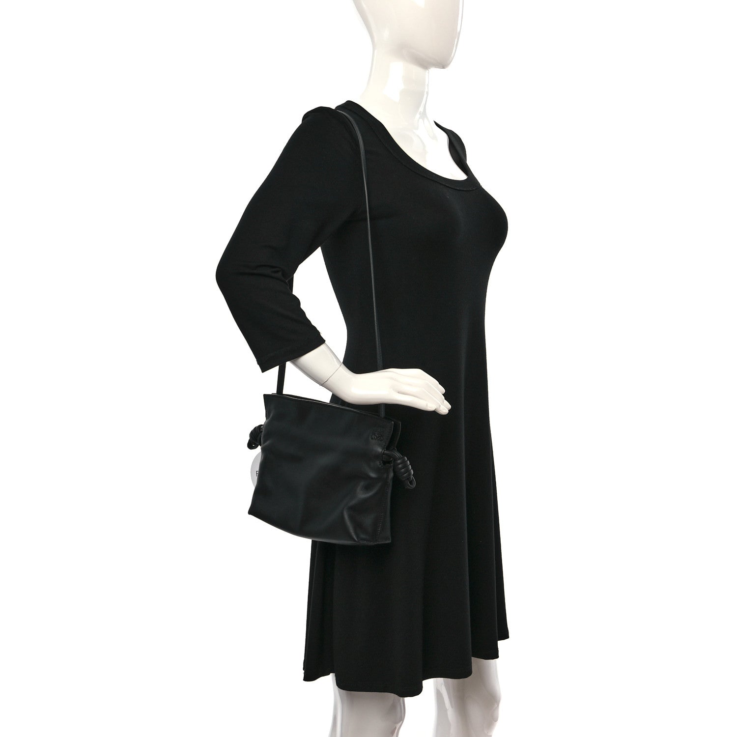 Loewe Calfskin Mini Flamenco Knot Clutch Black 2 of 10
