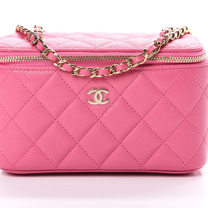 Chanel Caviar Quilted Small Vanity Case With Chain Pink 7 of 10