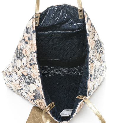 Chanel Nylon Cat Emoticon Tote Navy Gold 6 of 8
