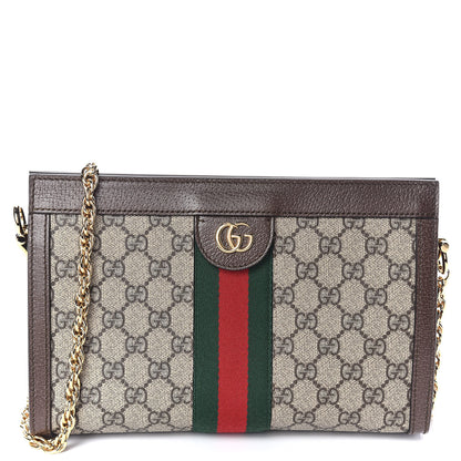 Gucci GG Supreme Monogram Web Small Ophidia Chain Shoulder Bag Brown 1 of 10