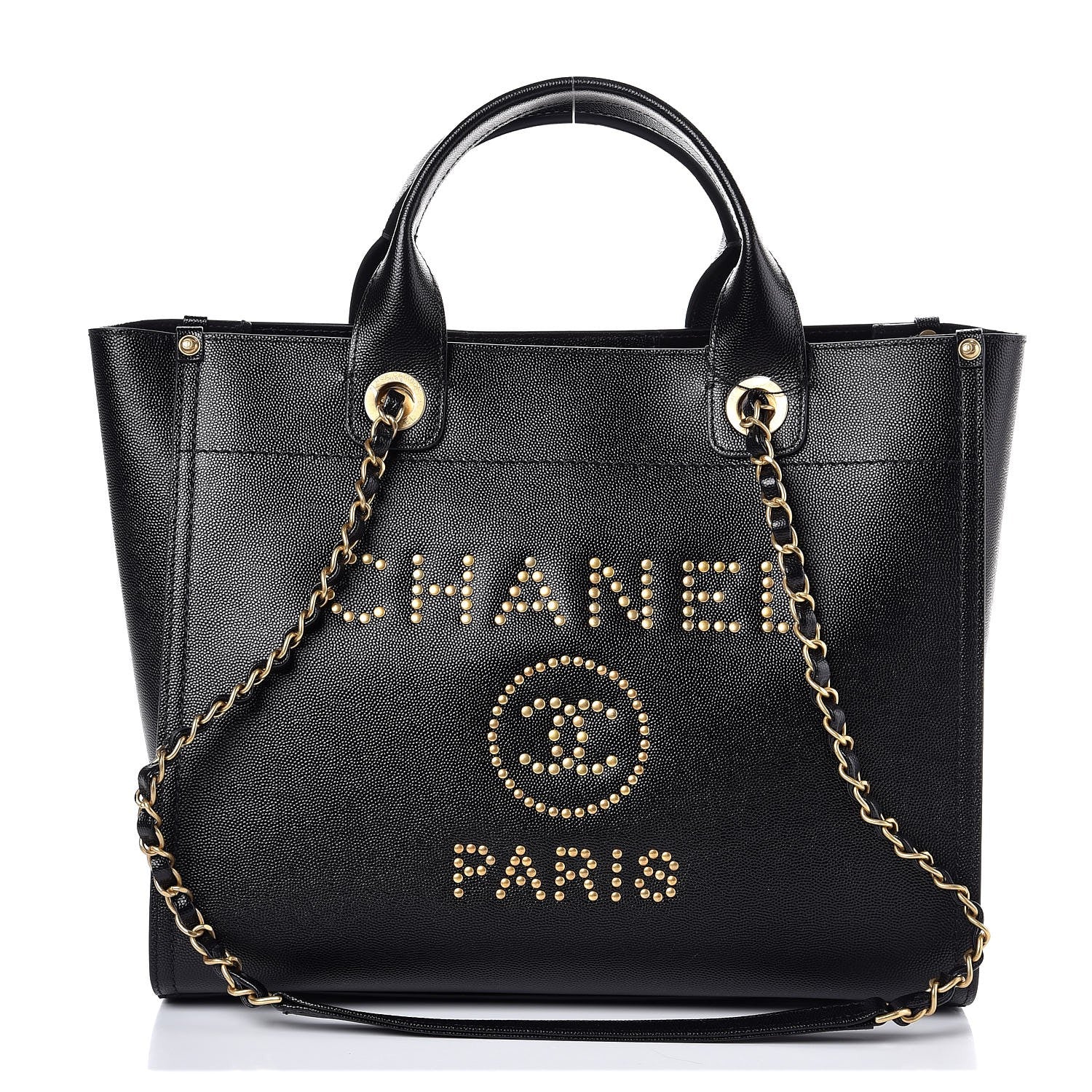 Chanel Caviar Small Studded Deauville Tote Black 1 of 7