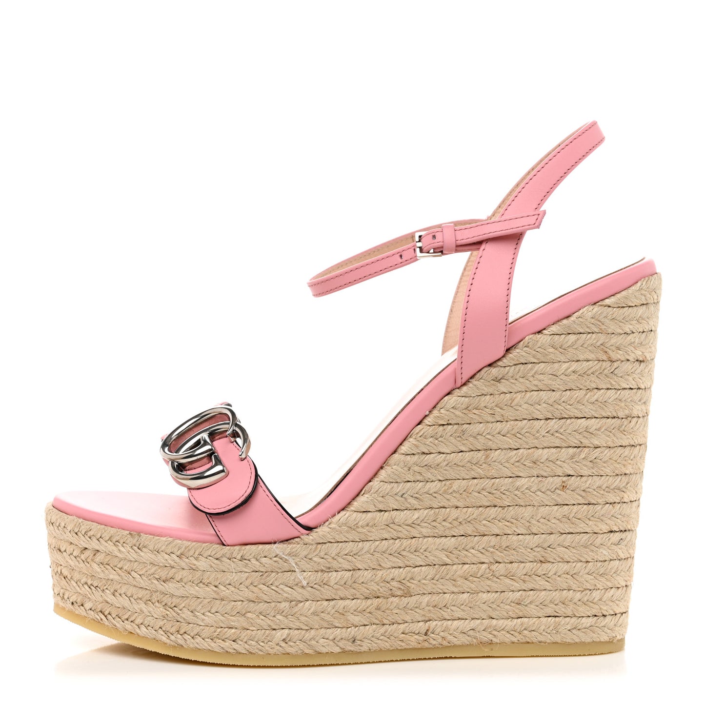 Lifford Calfskin Aitana Espadrille Platform 45/130mm Wedge Sandals 38.5 Wild Rose