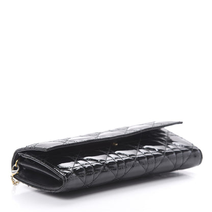 Christian Dior Patent Cannage Rendezvous Chain Wallet Black 4 of 10