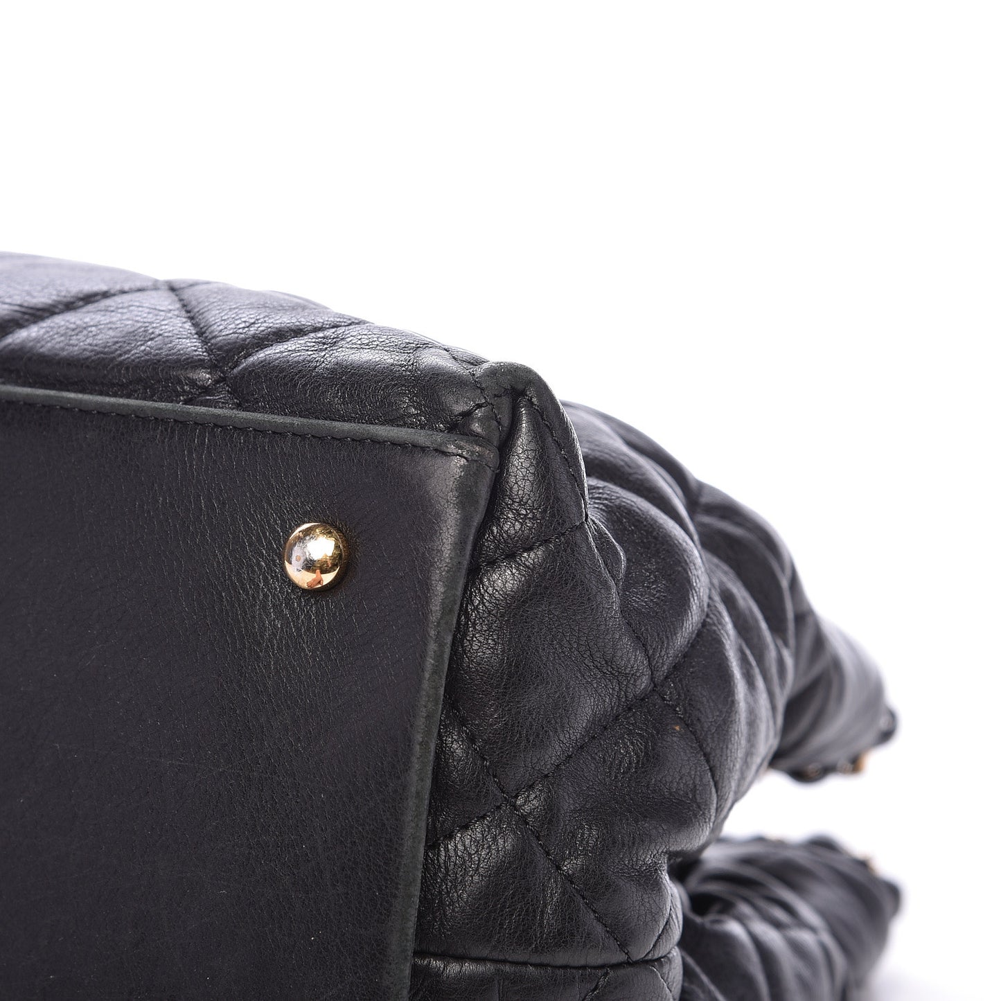 Calfskin Quilted Small Chain Me Tote Black