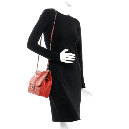 Chanel Washed Lambskin Jumbo Take Away Flap Black Dark Red 2 of 10