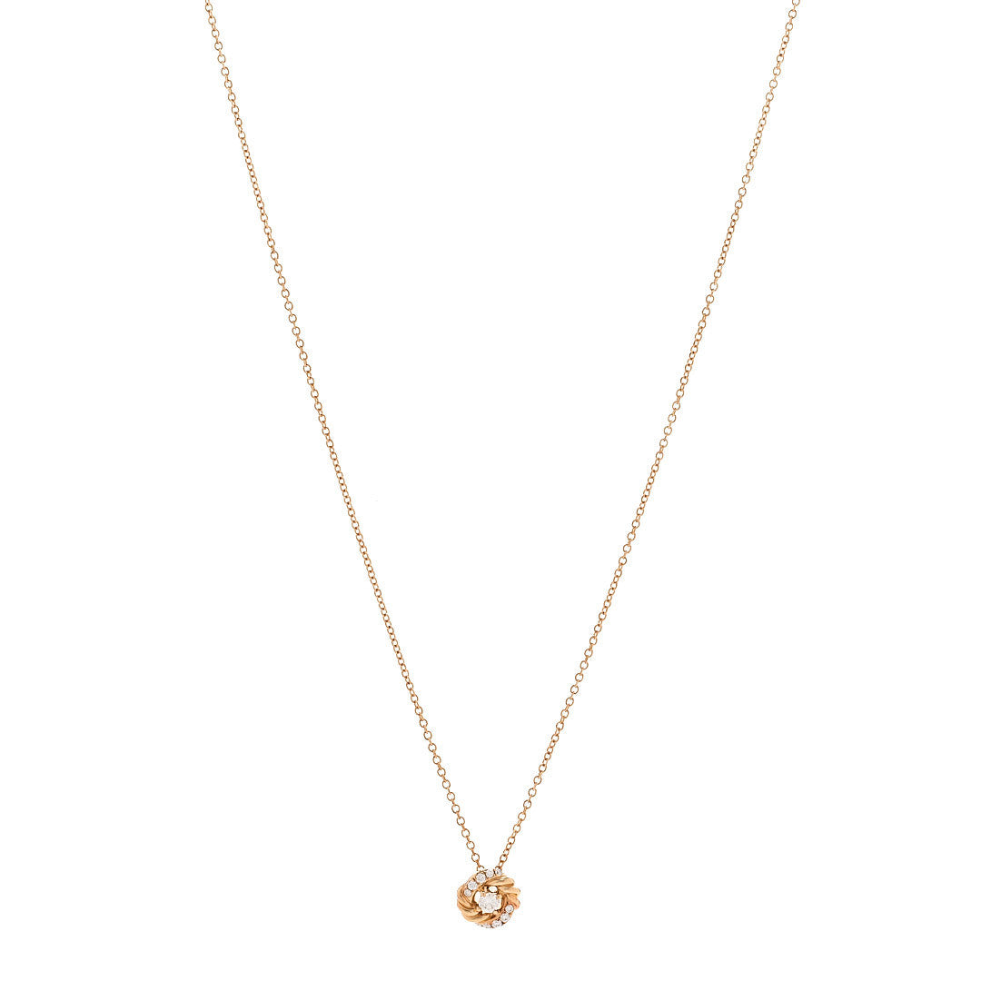 18K Yellow Gold Diamond 8mm Petite Infinity Pendant Necklace