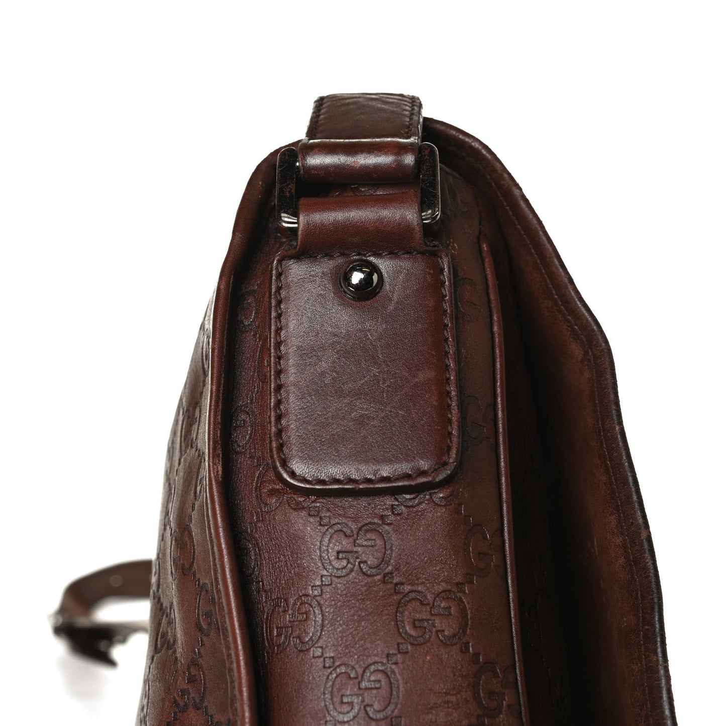 Guccissima Flap Messenger Bag Dark Brown