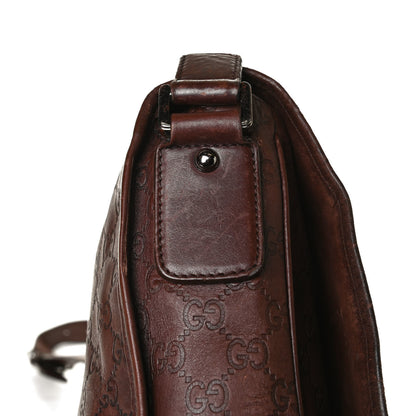 Gucci Guccissima Flap Messenger Bag Dark Brown 30 of 30